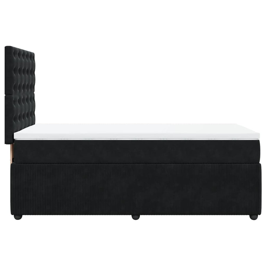 Boxspring met matras fluweel zwart 90x190 cm