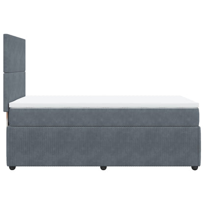 Boxspring met matras fluweel donkergrijs 90x200 cm