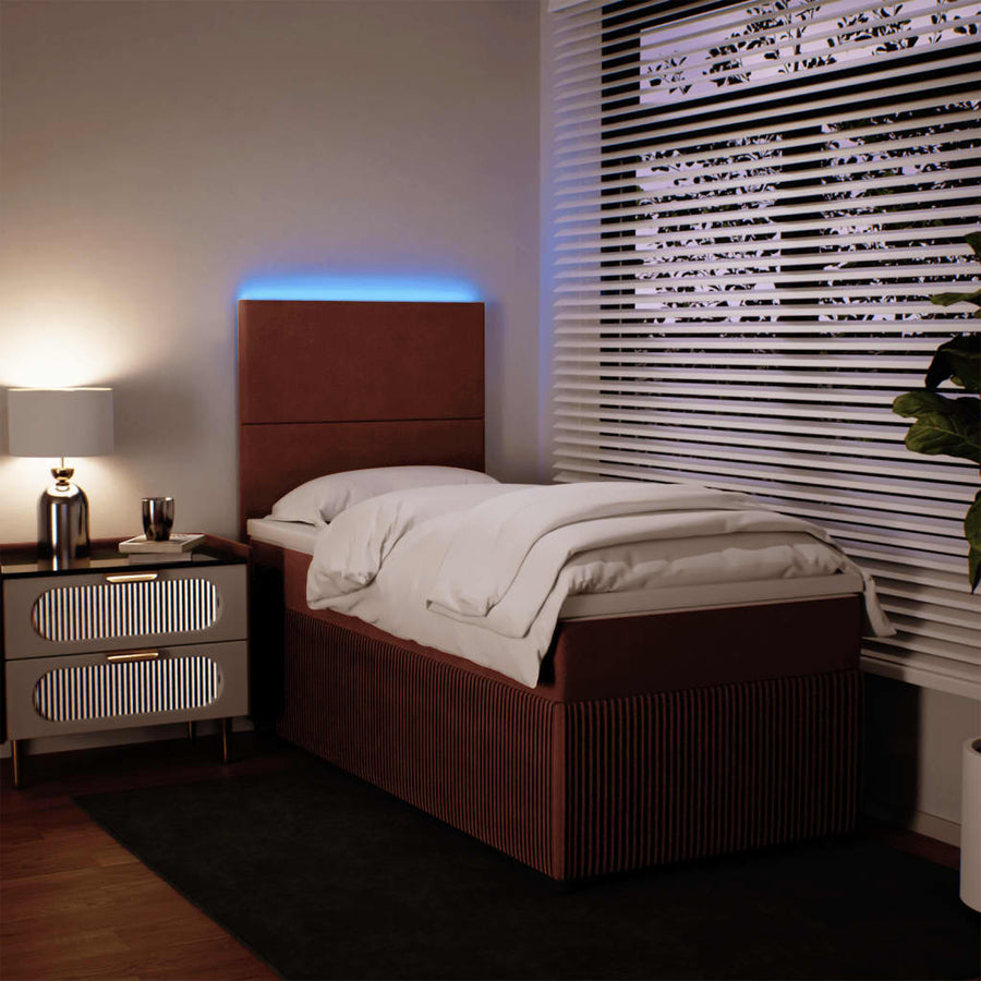 Boxspring met matras fluweel roze 90x200 cm