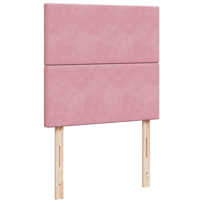 Boxspring met matras fluweel roze 90x200 cm