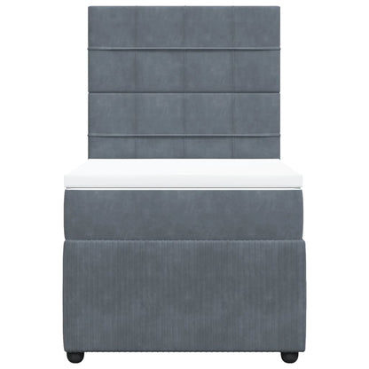 Boxspring met matras fluweel donkergrijs 90x200 cm