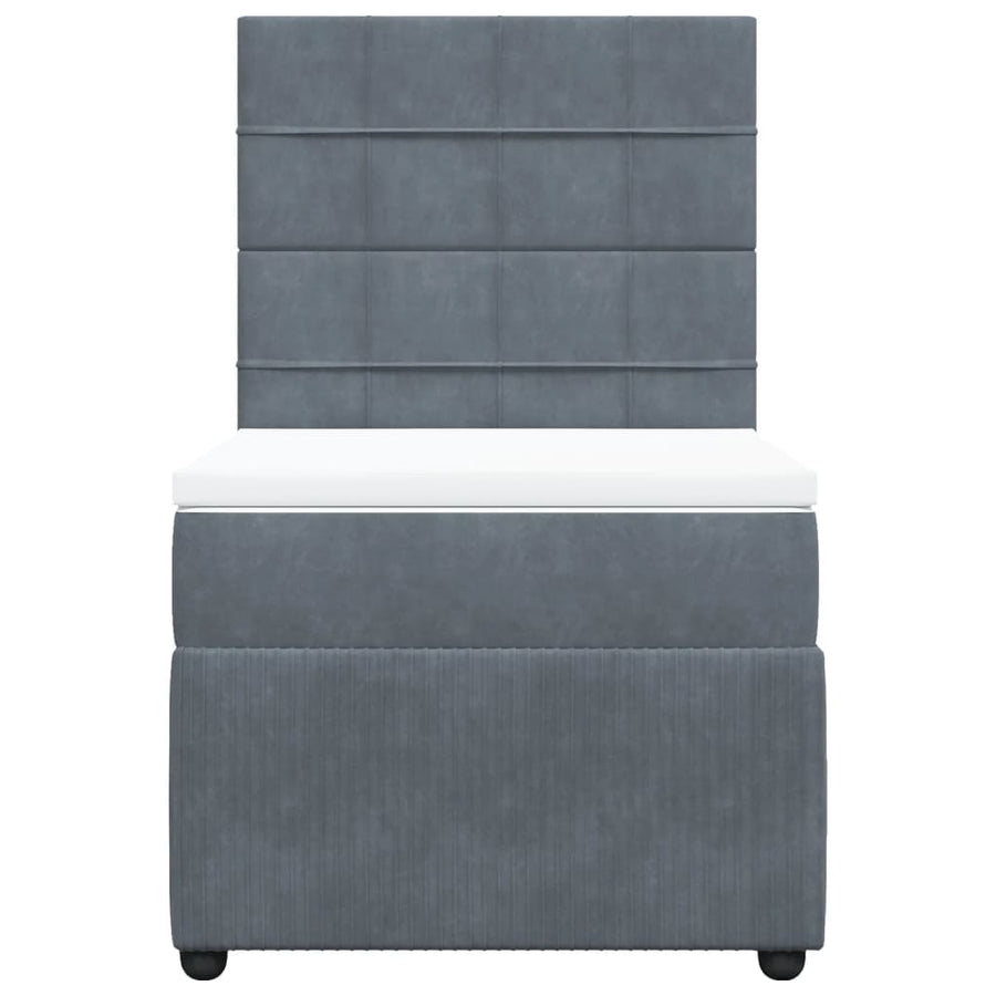 Boxspring met matras fluweel donkergrijs 90x200 cm