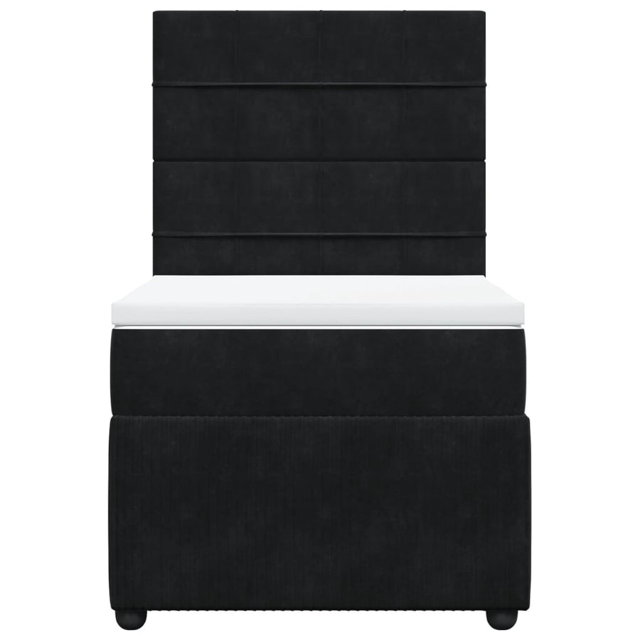 Boxspring met matras fluweel zwart 90x200 cm
