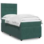 Boxspring met matras 90x200 cm fluweel donkergroen