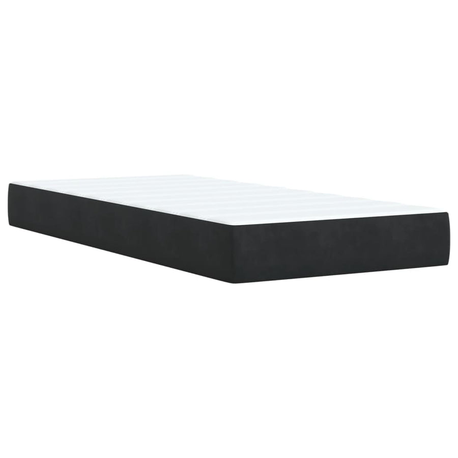 Boxspring met matras fluweel zwart 90x200 cm