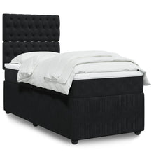 Boxspring met matras fluweel zwart 90x200 cm