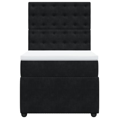 Boxspring met matras fluweel zwart 90x200 cm