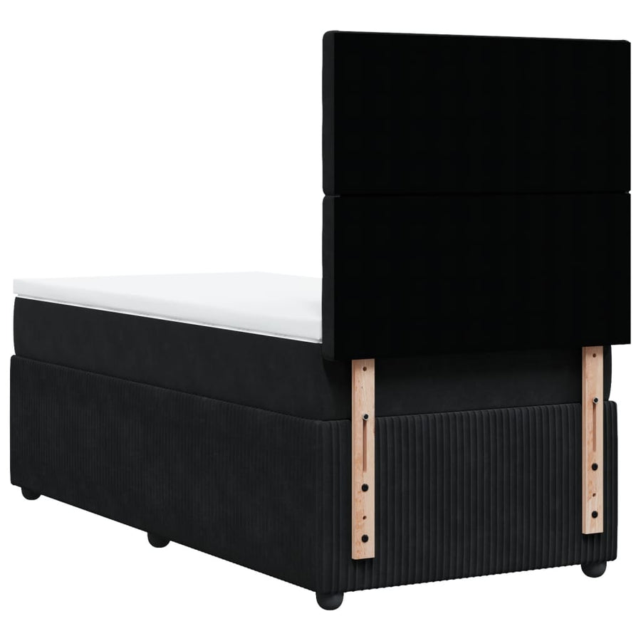 Boxspring met matras fluweel zwart 90x200 cm