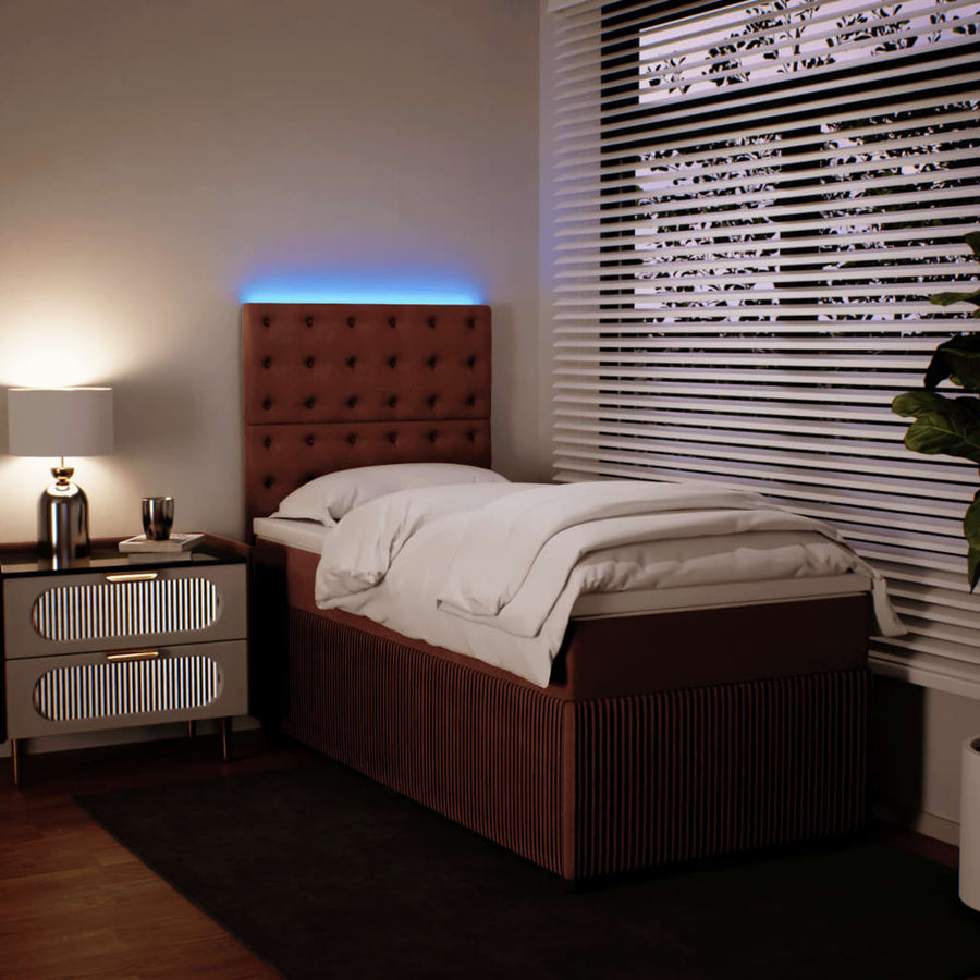 Boxspring met matras fluweel roze 90x200 cm
