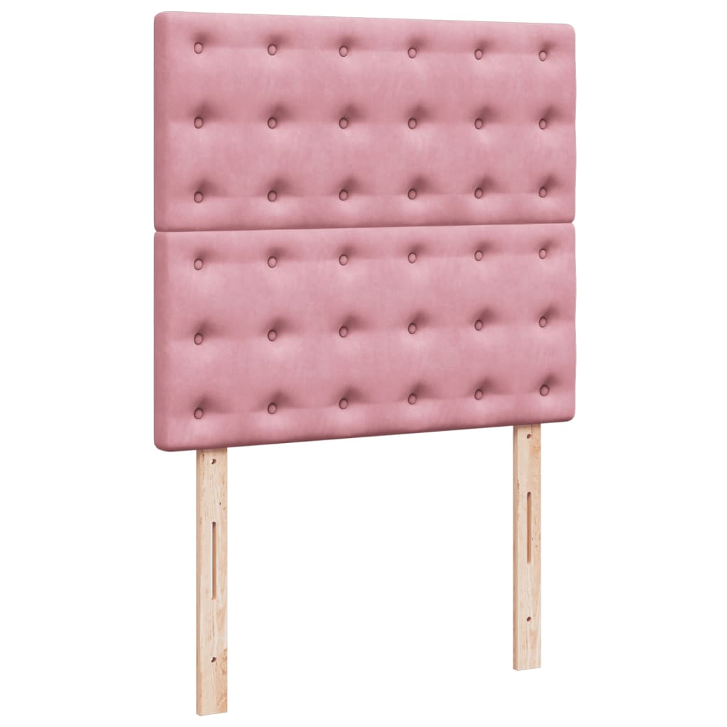 Boxspring met matras fluweel roze 90x200 cm