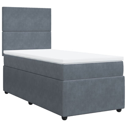 Boxspring met matras fluweel donkergrijs 100x200 cm
