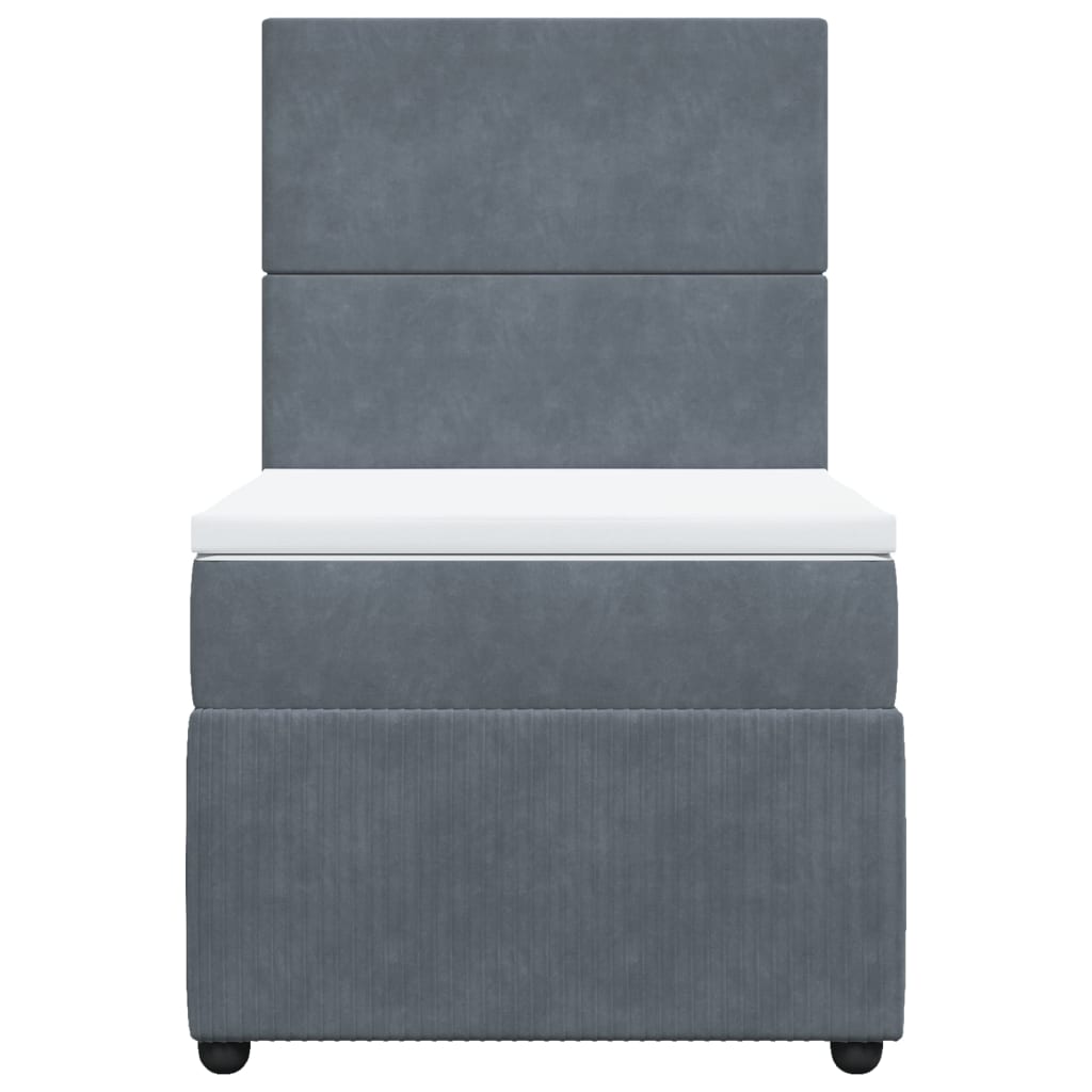 Boxspring met matras fluweel donkergrijs 100x200 cm