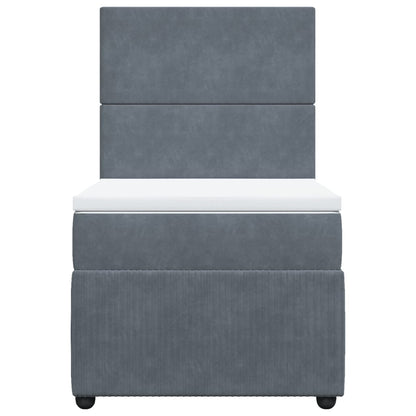 Boxspring met matras fluweel donkergrijs 100x200 cm