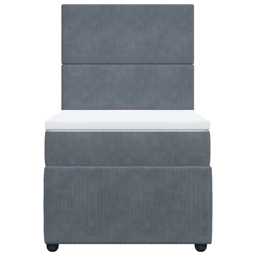 Boxspring met matras fluweel donkergrijs 100x200 cm