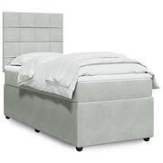 Boxspring 100x200 cm lichtgrijs fluweel