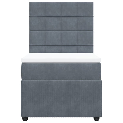Boxspring met matras fluweel donkergrijs 100x200 cm