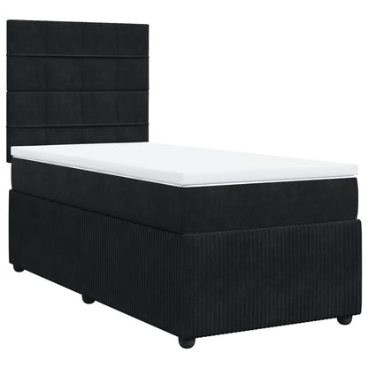 Boxspring met matras fluweel zwart 100x200 cm