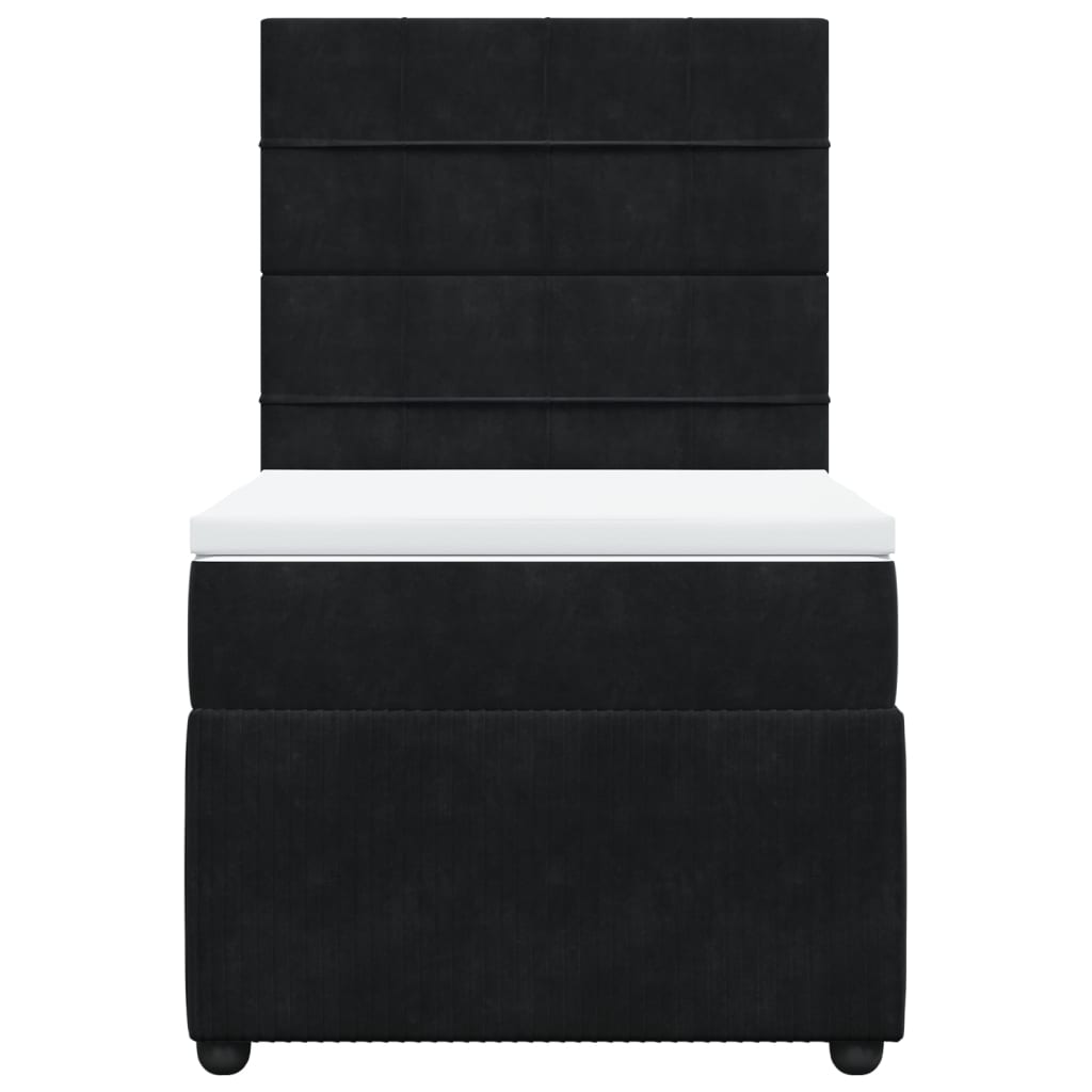 Boxspring met matras fluweel zwart 100x200 cm