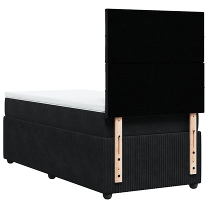 Boxspring met matras fluweel zwart 100x200 cm