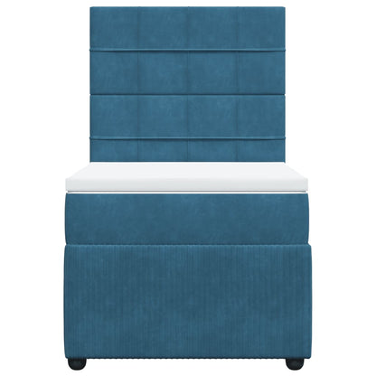 Boxspring met matras fluweel blauw 100x200 cm