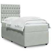Boxspring met matras 100x200 cm lichtgrijs