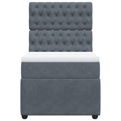 Boxspring met matras fluweel donkergrijs 100x200 cm