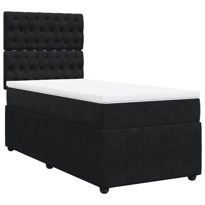 Boxspring met matras fluweel zwart 100x200 cm