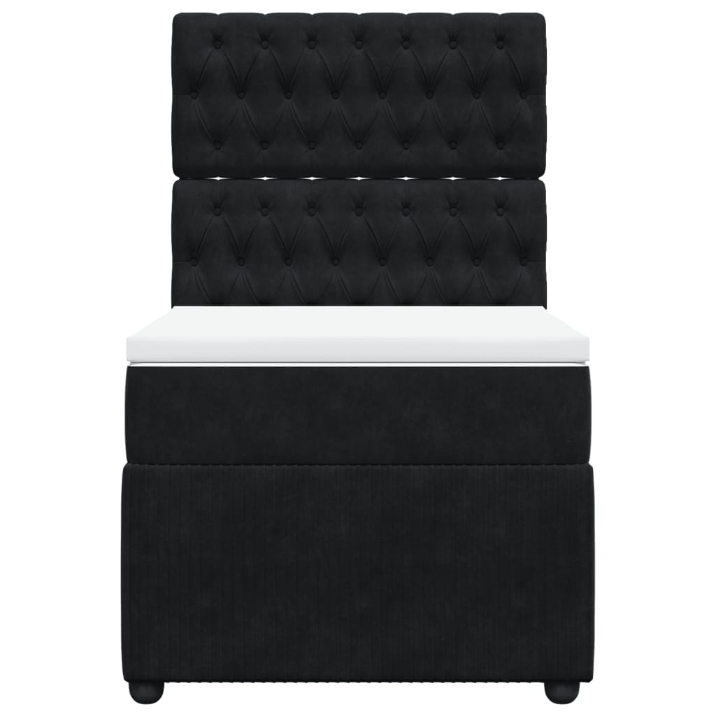 Boxspring met matras fluweel zwart 100x200 cm