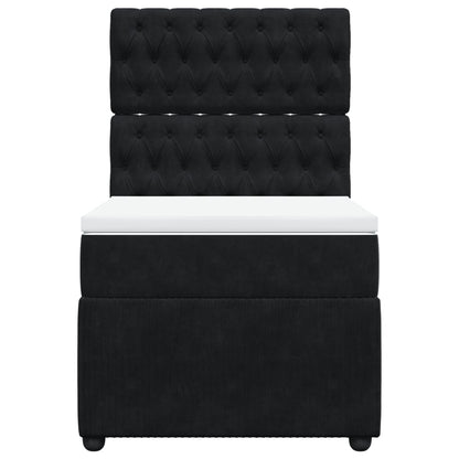 Boxspring met matras fluweel zwart 100x200 cm