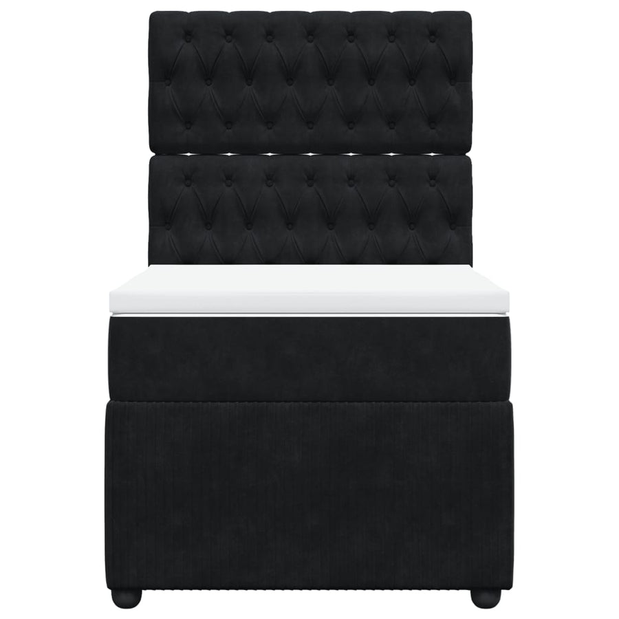 Boxspring met matras fluweel zwart 100x200 cm