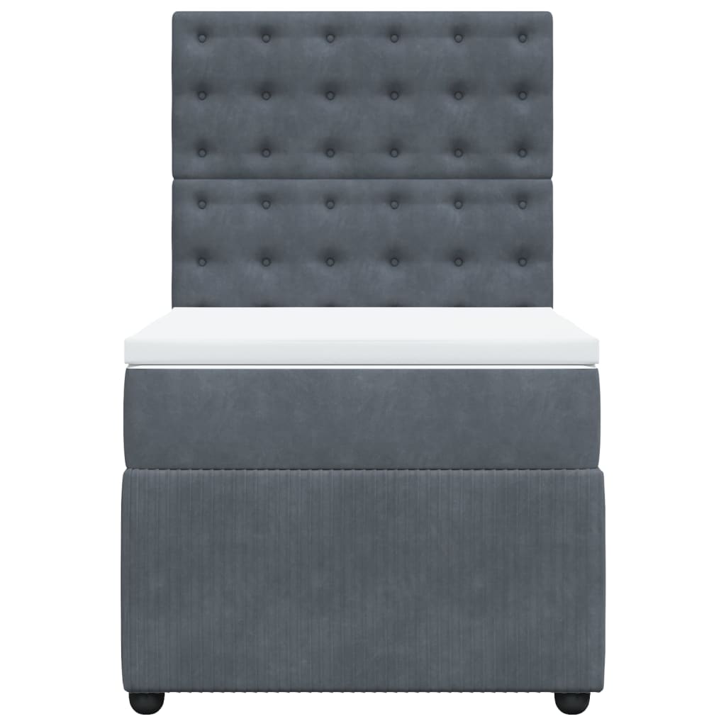 Boxspring met matras fluweel donkergrijs 100x200 cm