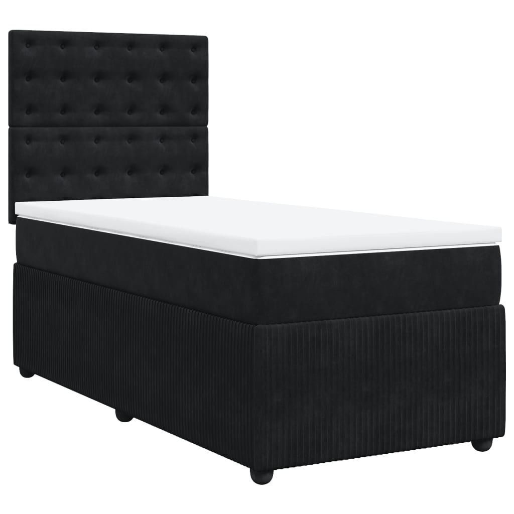 Boxspring met matras fluweel zwart 100x200 cm