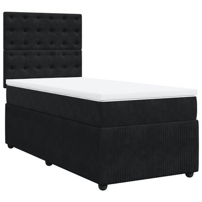Boxspring met matras fluweel zwart 100x200 cm