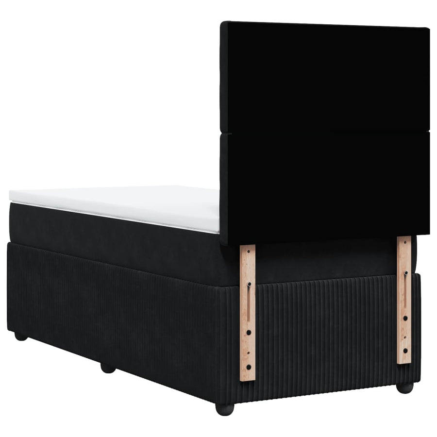 Boxspring met matras fluweel zwart 100x200 cm