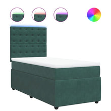 Boxspring met matras fluweel donkergroen 100x200 cm