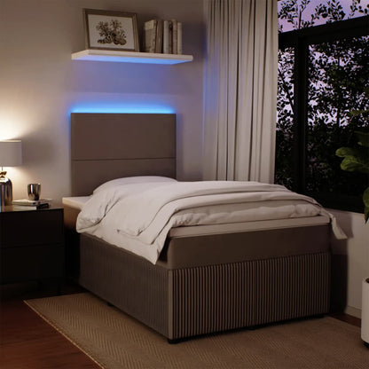 Boxspring met matras fluweel lichtgrijs 120x190 cm