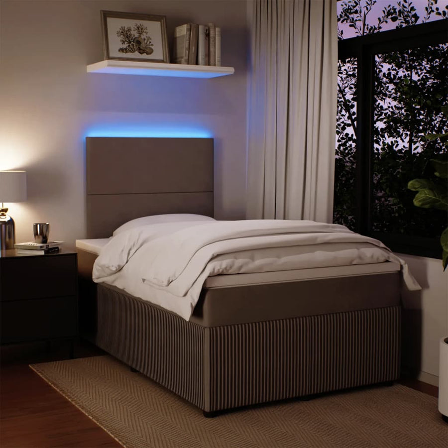 Boxspring met matras fluweel lichtgrijs 120x190 cm