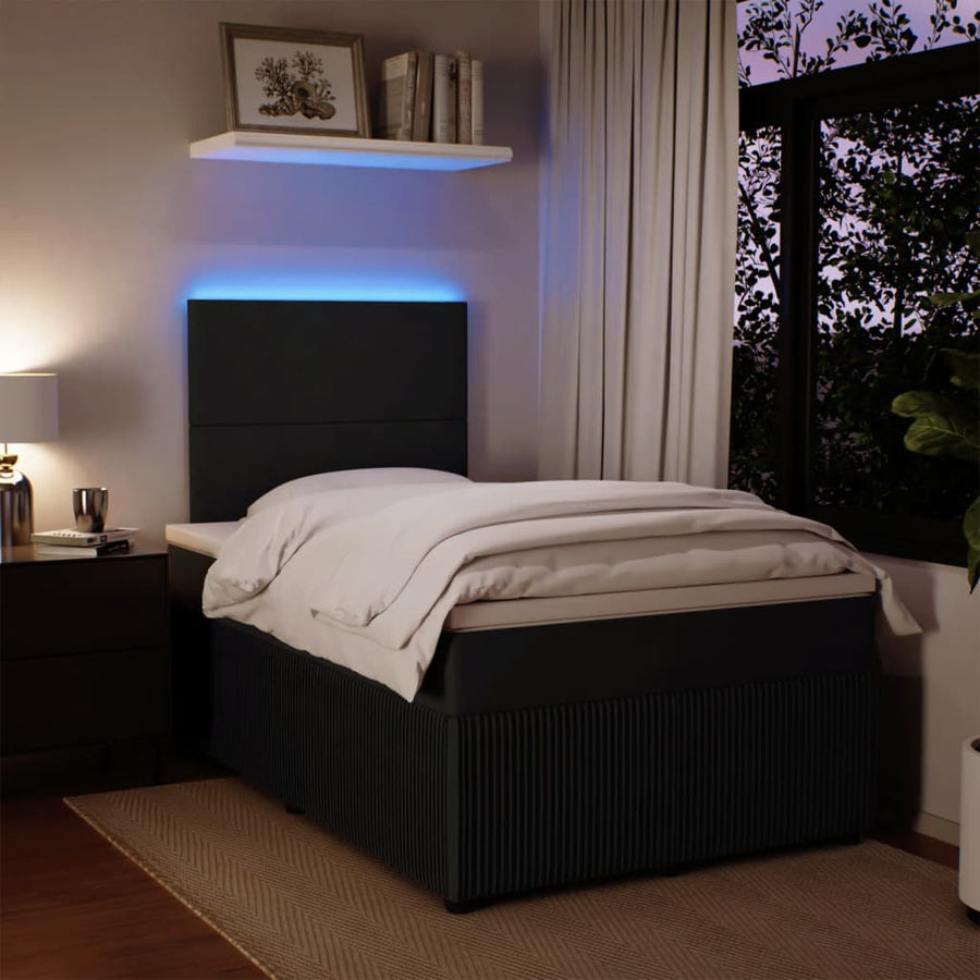 Boxspring met matras fluweel zwart 120x190 cm