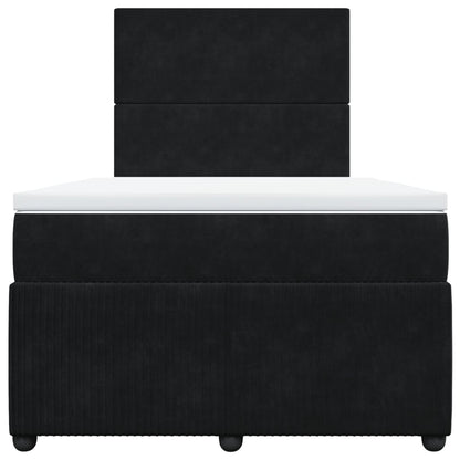 Boxspring met matras fluweel zwart 120x190 cm