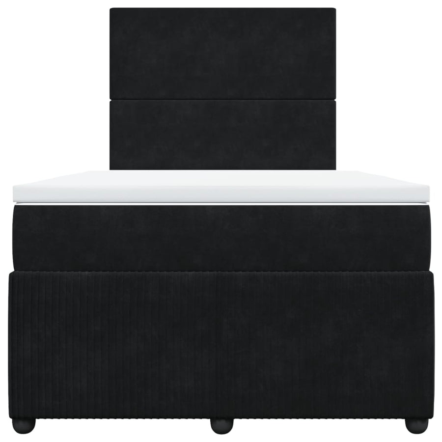 Boxspring met matras fluweel zwart 120x190 cm