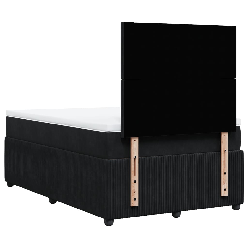 Boxspring met matras fluweel zwart 120x190 cm
