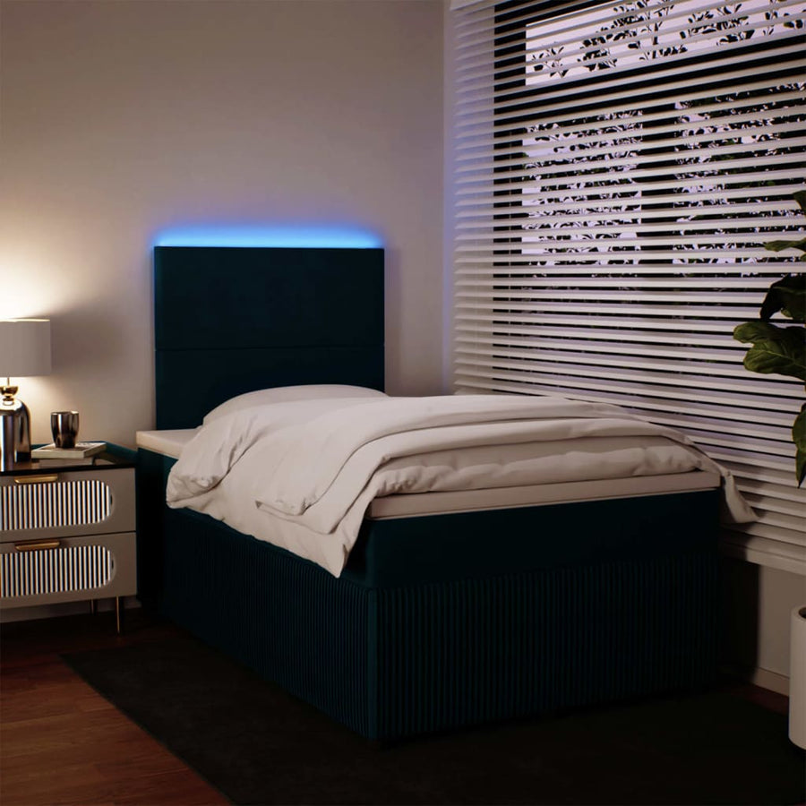 Boxspring met matras fluweel blauw 120x190 cm