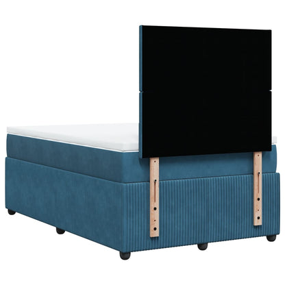 Boxspring met matras fluweel blauw 120x190 cm