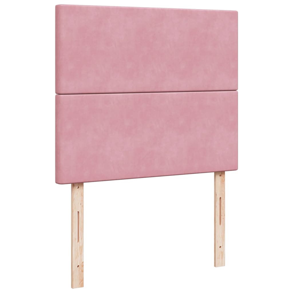 Boxspring met matras fluweel roze 120x190 cm