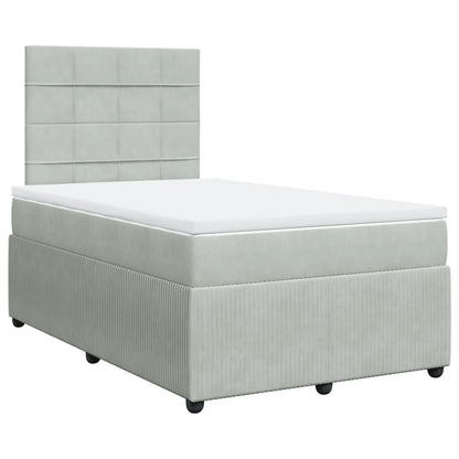 Boxspring met matras fluweel lichtgrijs 120x190 cm