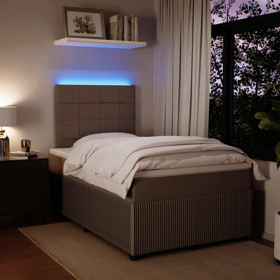 Boxspring met matras fluweel lichtgrijs 120x190 cm