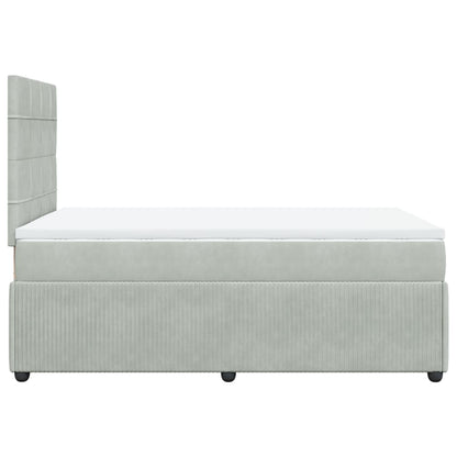 Boxspring met matras fluweel lichtgrijs 120x190 cm