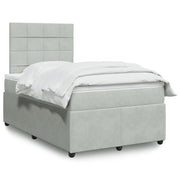 Boxspring 120x190 cm fluweel lichtgrijs