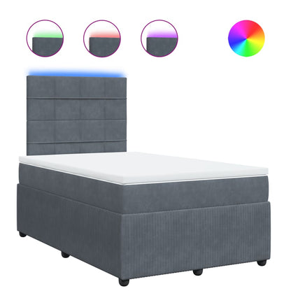 Boxspring met matras fluweel donkergrijs 120x190 cm