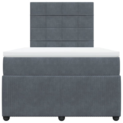 Boxspring met matras fluweel donkergrijs 120x190 cm